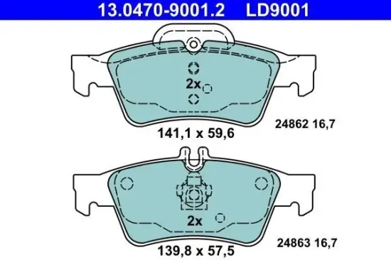 Bremsbelagsatz, Scheibenbremse ATE 13.0470-9001.2 Bild Bremsbelagsatz, Scheibenbremse ATE 13.0470-9001.2