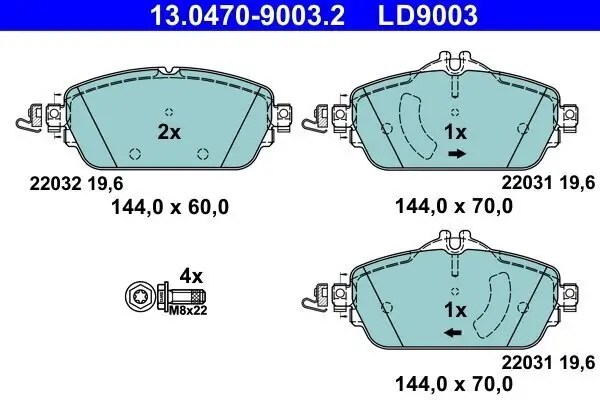 Bremsbelagsatz, Scheibenbremse ATE 13.0470-9003.2