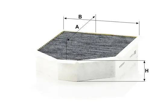Filter, Innenraumluft Motorraum Beifahrerseite, unter der Wasserkastenabdeckung MANN-FILTER CUK 26 011 Bild Filter, Innenraumluft Motorraum Beifahrerseite, unter der Wasserkastenabdeckung MANN-FILTER CUK 26 011