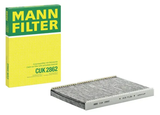 Filter, Innenraumluft Motorraum Beifahrerseite, unter der Wasserkastenabdeckung MANN-FILTER CUK 2862 Bild Filter, Innenraumluft Motorraum Beifahrerseite, unter der Wasserkastenabdeckung MANN-FILTER CUK 2862