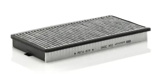 Filter, Innenraumluft Motorraum Beifahrerseite, unter der Wasserkastenabdeckung MANN-FILTER CUK 3340 Bild Filter, Innenraumluft Motorraum Beifahrerseite, unter der Wasserkastenabdeckung MANN-FILTER CUK 3340