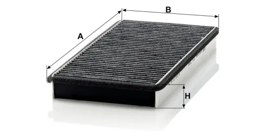 Filter, Innenraumluft Motorraum Beifahrerseite, unter der Wasserkastenabdeckung MANN-FILTER CUK 3360 Bild Filter, Innenraumluft Motorraum Beifahrerseite, unter der Wasserkastenabdeckung MANN-FILTER CUK 3360