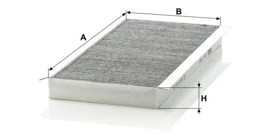 Filter, Innenraumluft Motorraum Beifahrerseite, unter der Wasserkastenabdeckung MANN-FILTER CUK 3567 Bild Filter, Innenraumluft Motorraum Beifahrerseite, unter der Wasserkastenabdeckung MANN-FILTER CUK 3567