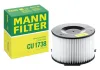 Filter, Innenraumluft Motorraum, Lufteinlass links MANN-FILTER CU 1738 Bild Filter, Innenraumluft Motorraum, Lufteinlass links MANN-FILTER CU 1738