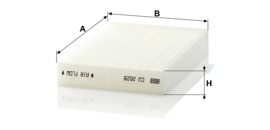 Filter, Innenraumluft hinter dem Handschuhfach MANN-FILTER CU 2028 Bild Filter, Innenraumluft hinter dem Handschuhfach MANN-FILTER CU 2028