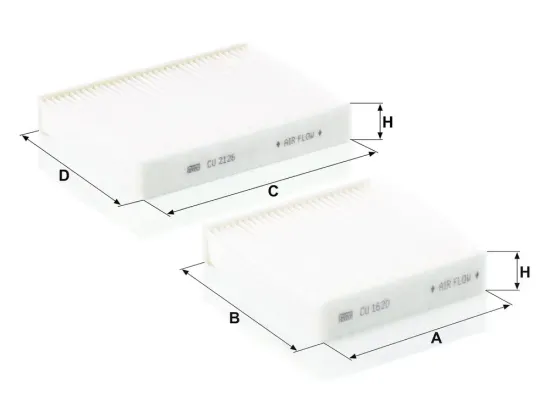 Filter, Innenraumluft Motorraum Beifahrerseite, unter der Wasserkastenabdeckung MANN-FILTER CU 21 000-2 Bild Filter, Innenraumluft Motorraum Beifahrerseite, unter der Wasserkastenabdeckung MANN-FILTER CU 21 000-2