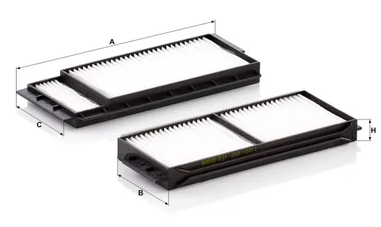 Filter, Innenraumluft unter der Mittelkonsole MANN-FILTER CU 22 001-2 Bild Filter, Innenraumluft unter der Mittelkonsole MANN-FILTER CU 22 001-2