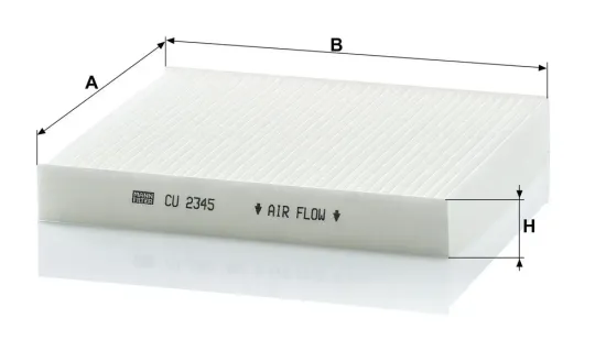 Filter, Innenraumluft hinter dem Handschuhfach MANN-FILTER CU 2345 Bild Filter, Innenraumluft hinter dem Handschuhfach MANN-FILTER CU 2345
