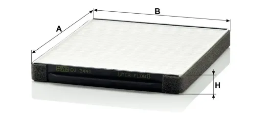 Filter, Innenraumluft hinter dem Handschuhfach MANN-FILTER CU 2441 Bild Filter, Innenraumluft hinter dem Handschuhfach MANN-FILTER CU 2441