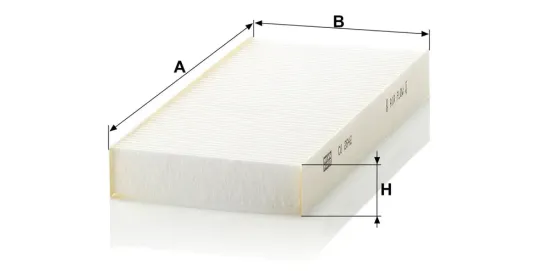 Filter, Innenraumluft Motorraum Beifahrerseite, unter der Wasserkastenabdeckung MANN-FILTER CU 2642 Bild Filter, Innenraumluft Motorraum Beifahrerseite, unter der Wasserkastenabdeckung MANN-FILTER CU 2642