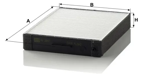 Filter, Innenraumluft hinter dem Handschuhfach MANN-FILTER CU 2647 Bild Filter, Innenraumluft hinter dem Handschuhfach MANN-FILTER CU 2647