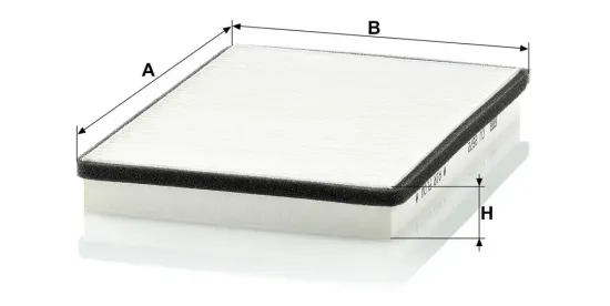 Filter, Innenraumluft Motorraum Beifahrerseite, unter der Wasserkastenabdeckung MANN-FILTER CU 2672 Bild Filter, Innenraumluft Motorraum Beifahrerseite, unter der Wasserkastenabdeckung MANN-FILTER CU 2672