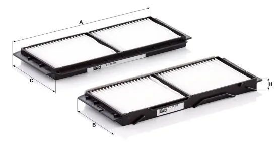 Filter, Innenraumluft unter der Mittelkonsole MANN-FILTER CU 26 008-2 Bild Filter, Innenraumluft unter der Mittelkonsole MANN-FILTER CU 26 008-2