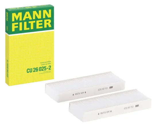 Filter, Innenraumluft unter der Mittelkonsole MANN-FILTER CU 26 025-2 Bild Filter, Innenraumluft unter der Mittelkonsole MANN-FILTER CU 26 025-2