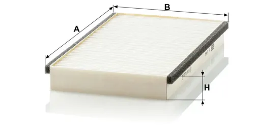 Filter, Innenraumluft Motorraum Beifahrerseite, unter der Wasserkastenabdeckung MANN-FILTER CU 2746 Bild Filter, Innenraumluft Motorraum Beifahrerseite, unter der Wasserkastenabdeckung MANN-FILTER CU 2746