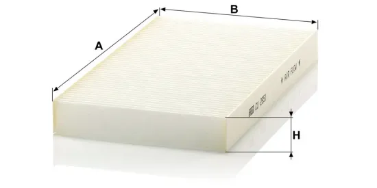 Filter, Innenraumluft Motorraum Beifahrerseite, unter der Wasserkastenabdeckung MANN-FILTER CU 2951 Bild Filter, Innenraumluft Motorraum Beifahrerseite, unter der Wasserkastenabdeckung MANN-FILTER CU 2951