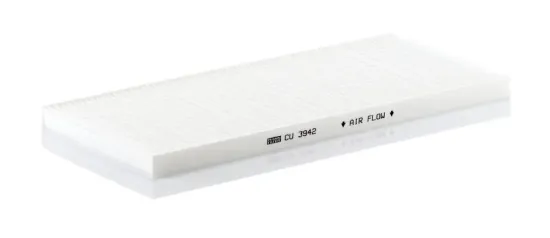 Filter, Innenraumluft Motorraum Beifahrerseite, unter der Wasserkastenabdeckung MANN-FILTER CU 3942 Bild Filter, Innenraumluft Motorraum Beifahrerseite, unter der Wasserkastenabdeckung MANN-FILTER CU 3942