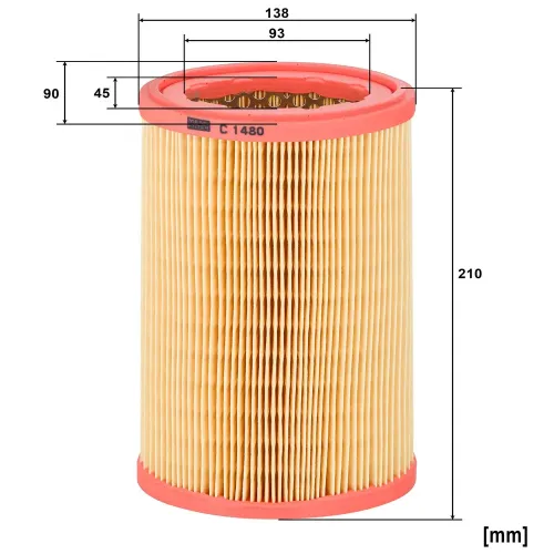 Luftfilter MANN-FILTER C 1480 Bild Luftfilter MANN-FILTER C 1480