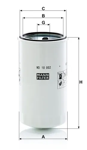 Filter, Arbeitshydraulik MANN-FILTER WD 10 002 Bild Filter, Arbeitshydraulik MANN-FILTER WD 10 002