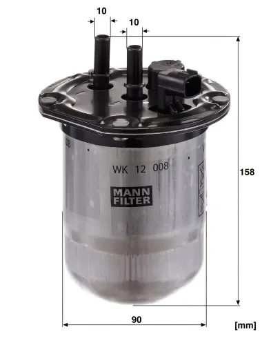 Kraftstofffilter MANN-FILTER WK 12 008 Bild Kraftstofffilter MANN-FILTER WK 12 008