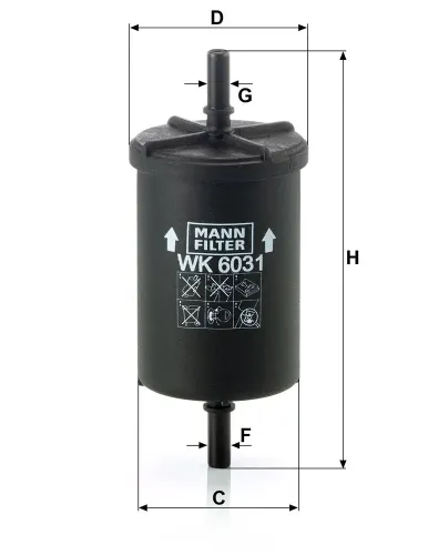 Kraftstofffilter MANN-FILTER WK 6031 Bild Kraftstofffilter MANN-FILTER WK 6031