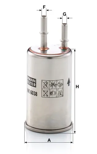 Kraftstofffilter MANN-FILTER WK 6038 Bild Kraftstofffilter MANN-FILTER WK 6038
