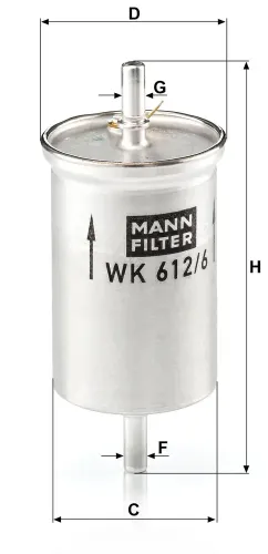Kraftstofffilter MANN-FILTER WK 612/6 Bild Kraftstofffilter MANN-FILTER WK 612/6