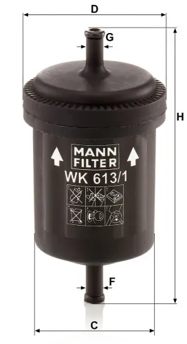 Kraftstofffilter MANN-FILTER WK 613/1 Bild Kraftstofffilter MANN-FILTER WK 613/1