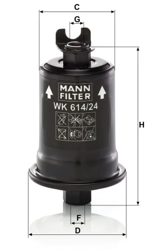 Kraftstofffilter MANN-FILTER WK 614/24 x Bild Kraftstofffilter MANN-FILTER WK 614/24 x