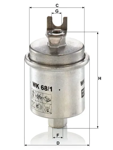 Kraftstofffilter MANN-FILTER WK 68/1 x Bild Kraftstofffilter MANN-FILTER WK 68/1 x