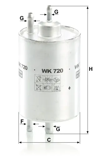 Kraftstofffilter MANN-FILTER WK 720 Bild Kraftstofffilter MANN-FILTER WK 720