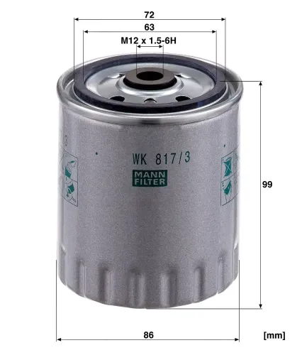 Kraftstofffilter MANN-FILTER WK 817/3 x Bild Kraftstofffilter MANN-FILTER WK 817/3 x