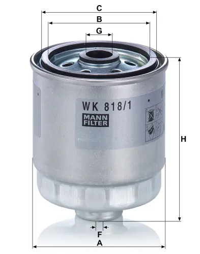 Kraftstofffilter MANN-FILTER WK 818/1 Bild Kraftstofffilter MANN-FILTER WK 818/1