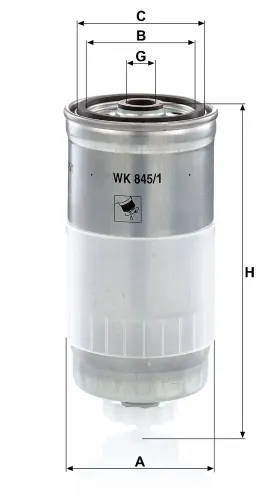 Kraftstofffilter MANN-FILTER WK 845/1 Bild Kraftstofffilter MANN-FILTER WK 845/1