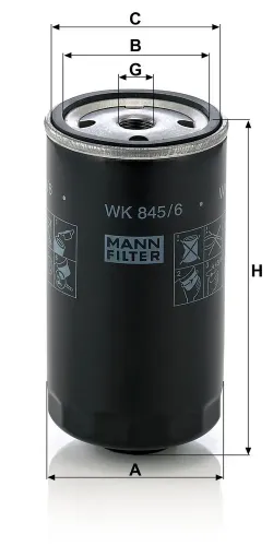 Kraftstofffilter MANN-FILTER WK 845/6 Bild Kraftstofffilter MANN-FILTER WK 845/6