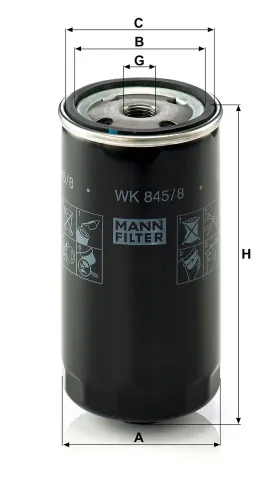 Kraftstofffilter MANN-FILTER WK 845/8 Bild Kraftstofffilter MANN-FILTER WK 845/8