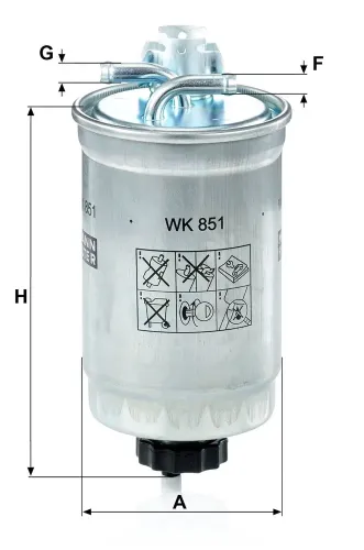 Kraftstofffilter MANN-FILTER WK 851 Bild Kraftstofffilter MANN-FILTER WK 851