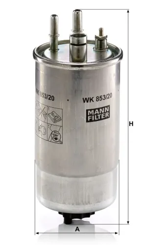 Kraftstofffilter MANN-FILTER WK 853/20 Bild Kraftstofffilter MANN-FILTER WK 853/20