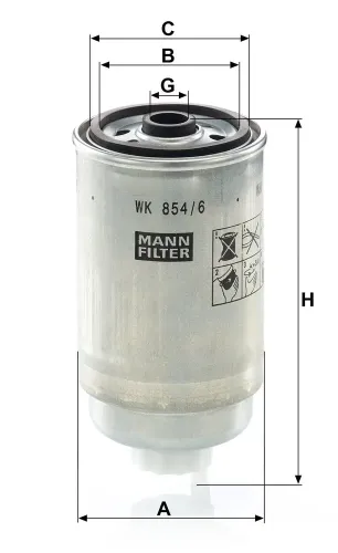 Kraftstofffilter MANN-FILTER WK 854/6 Bild Kraftstofffilter MANN-FILTER WK 854/6
