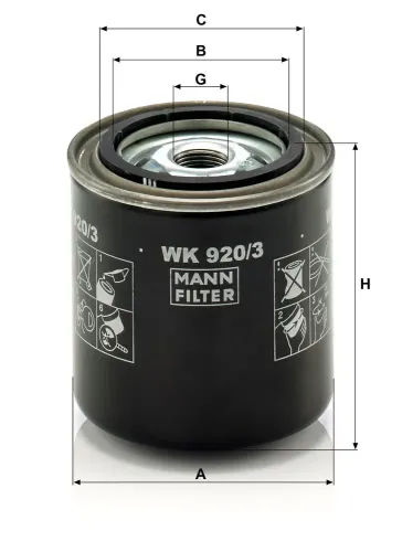 Kraftstofffilter MANN-FILTER WK 920/3 Bild Kraftstofffilter MANN-FILTER WK 920/3