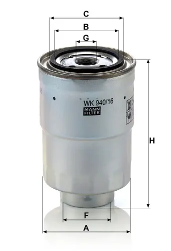 Kraftstofffilter MANN-FILTER WK 940/16 x Bild Kraftstofffilter MANN-FILTER WK 940/16 x