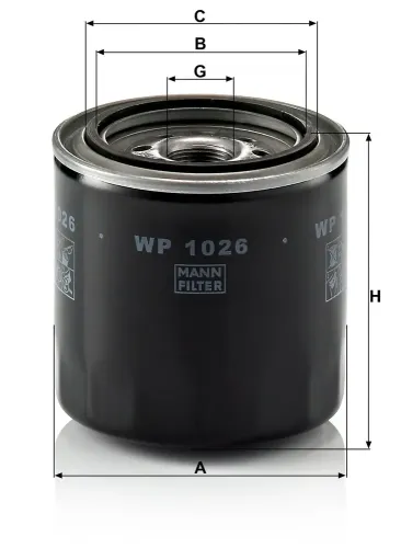 Ölfilter MANN-FILTER WP 1026 Bild Ölfilter MANN-FILTER WP 1026