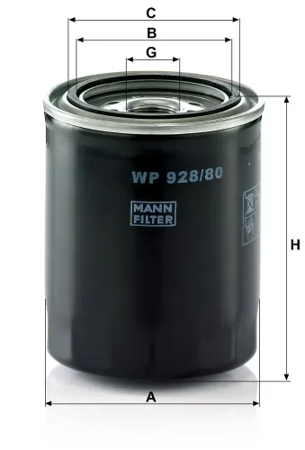 Ölfilter MANN-FILTER WP 928/80 Bild Ölfilter MANN-FILTER WP 928/80