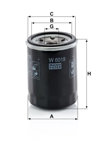 Ölfilter MANN-FILTER W 6019 Bild Ölfilter MANN-FILTER W 6019
