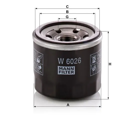 Ölfilter MANN-FILTER W 6026 Bild Ölfilter MANN-FILTER W 6026