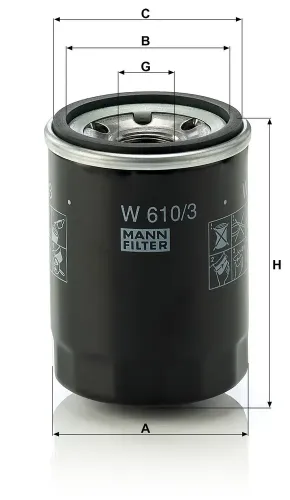 Ölfilter MANN-FILTER W 610/3 Bild Ölfilter MANN-FILTER W 610/3