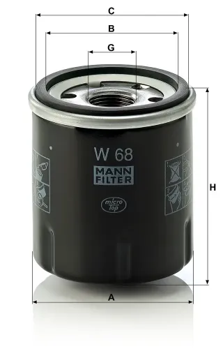 Ölfilter MANN-FILTER W 68 Bild Ölfilter MANN-FILTER W 68