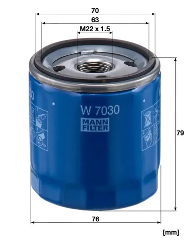 Ölfilter MANN-FILTER W 7030 Bild Ölfilter MANN-FILTER W 7030