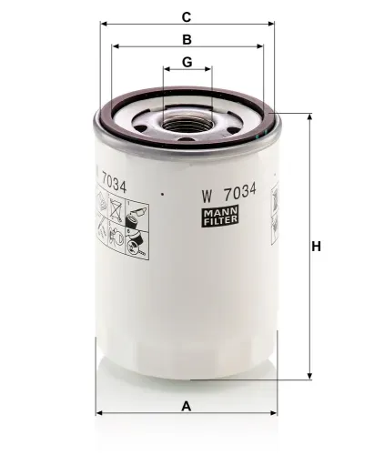 Ölfilter MANN-FILTER W 7034 Bild Ölfilter MANN-FILTER W 7034