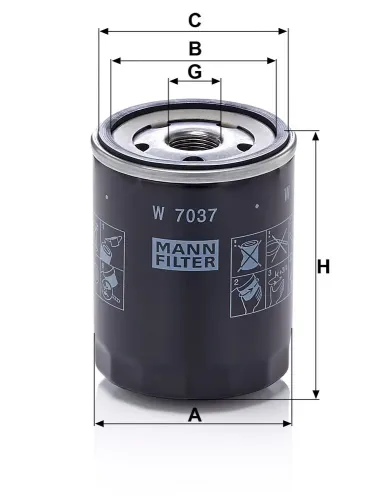 Ölfilter MANN-FILTER W 7037 Bild Ölfilter MANN-FILTER W 7037